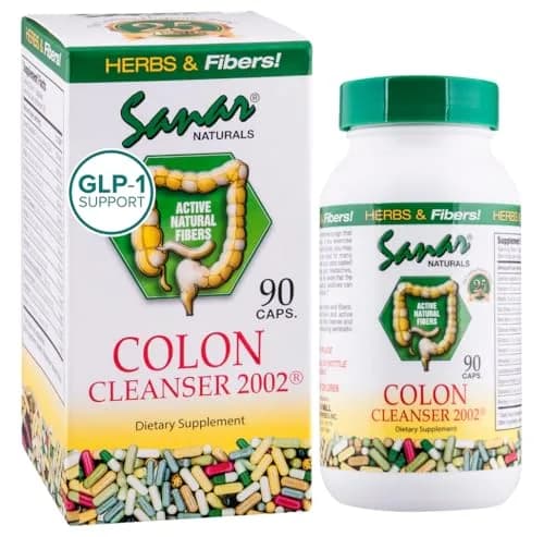 Sanar Naturals Colon Cleanse Psyllium Husk Fiber & Probiotics 90 Capsules | Digestive Wellness & Gut Balance thumbnail 1