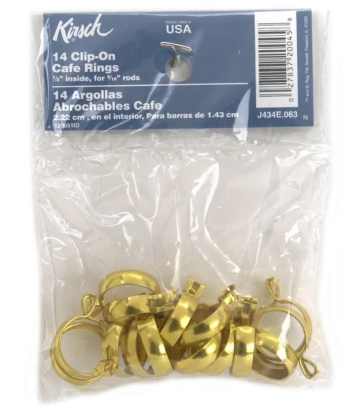 Kirsch Cafe Rings White Metal 2.22cm (7/8 Inch) | Pack of 14 for Cafe Rods - main product image