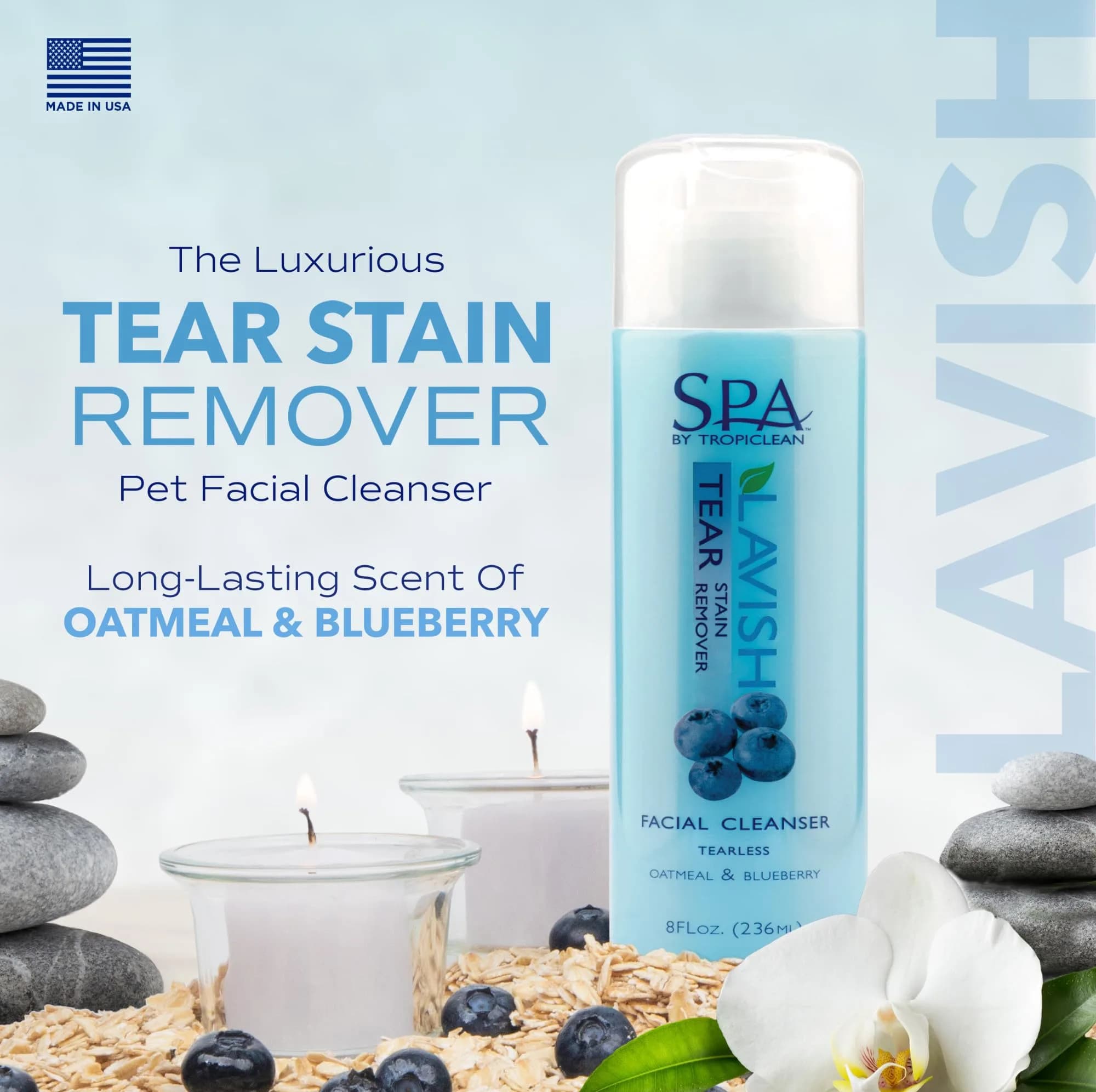 TropiClean SPA Blueberry Facial Shampoo Tear Stain Remover 237ml (8oz) | Gentle & Effective for Dogs - view 2