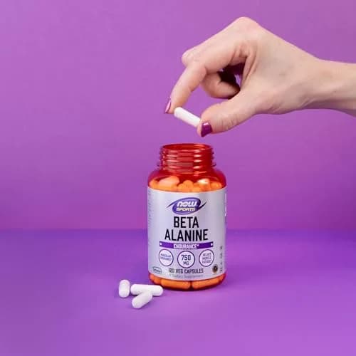 NOW Sports Beta-Alanine 750 mg | Delays Muscle Fatigue & Boosts Endurance, 120 Veg Caps thumbnail 6