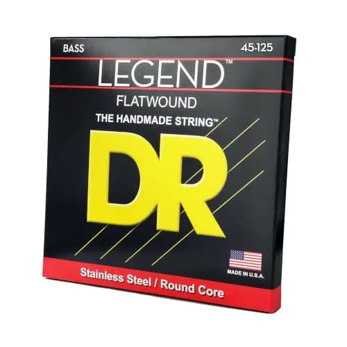 DR Strings Legend Polished Flatwound Stainless Steel Bass Strings 5-String Medium 45-125 (FL5-45) | Warm Mellow Tone thumbnail 1