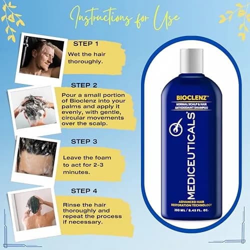Mediceuticals Bioclenz Shampoo 250ml (8.45 Fl Oz) | Anti-Hair Loss Formula for Men & Women thumbnail 4