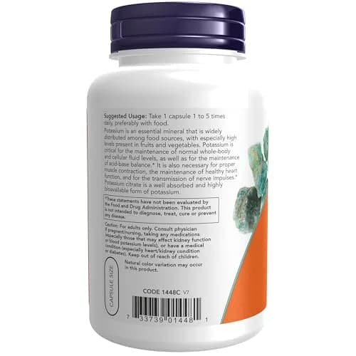 NOW Foods Potassium Citrate 99 mg 180 Capsules | Supports Electrolyte Balance and Normal pH thumbnail 3