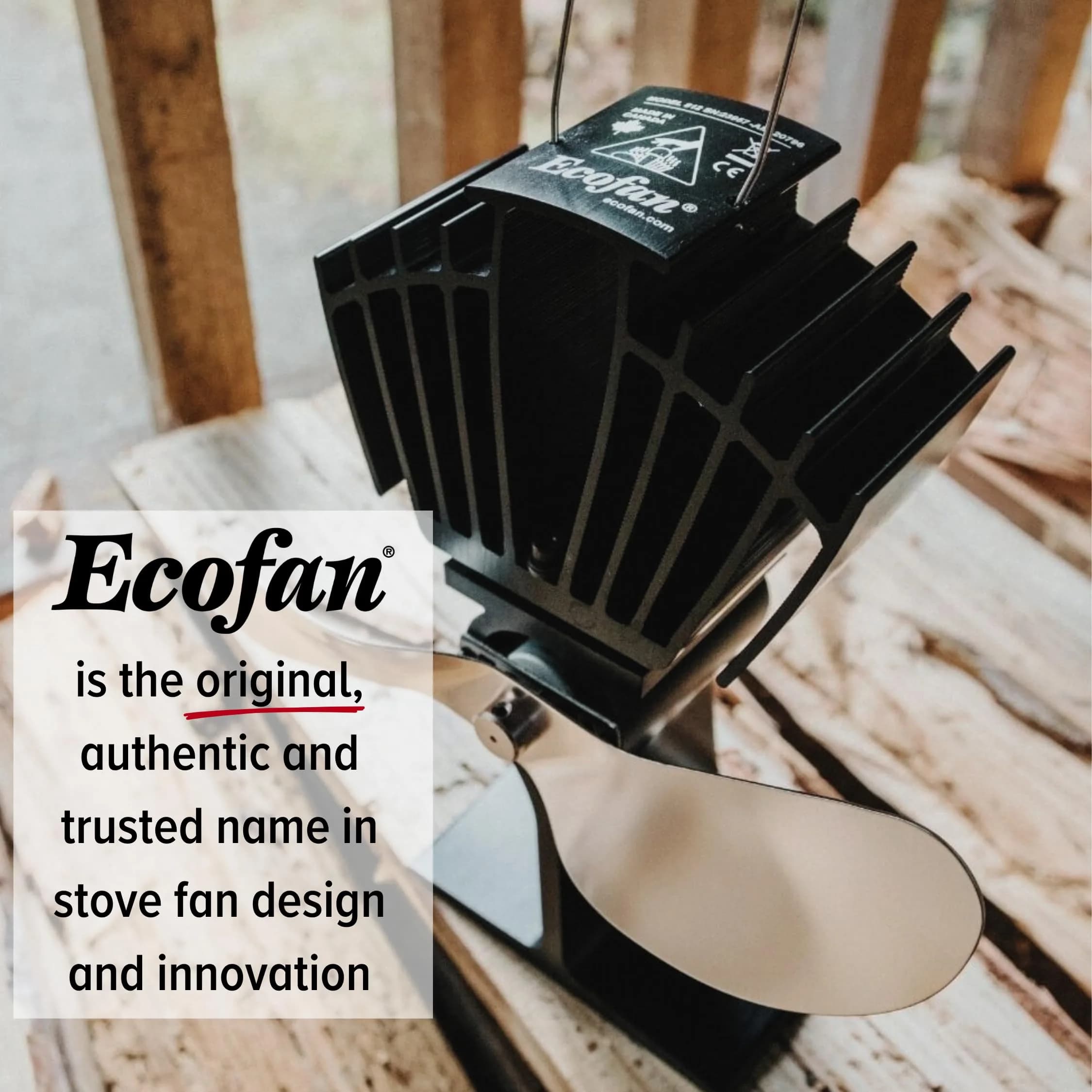 Ecofan AirMax Heat Powered Stove Fan | 175 CFM Airflow, Nickel Finish, Classic Design - view 4