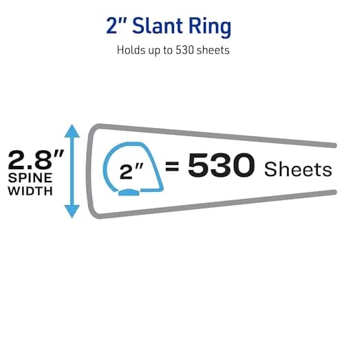 Avery Durable View 3 Ring Binder, 2 Inch Slant Rings, 530-Sheet Capacity, Black | Heavy Duty Polypropylene for Office & School thumbnail 4
