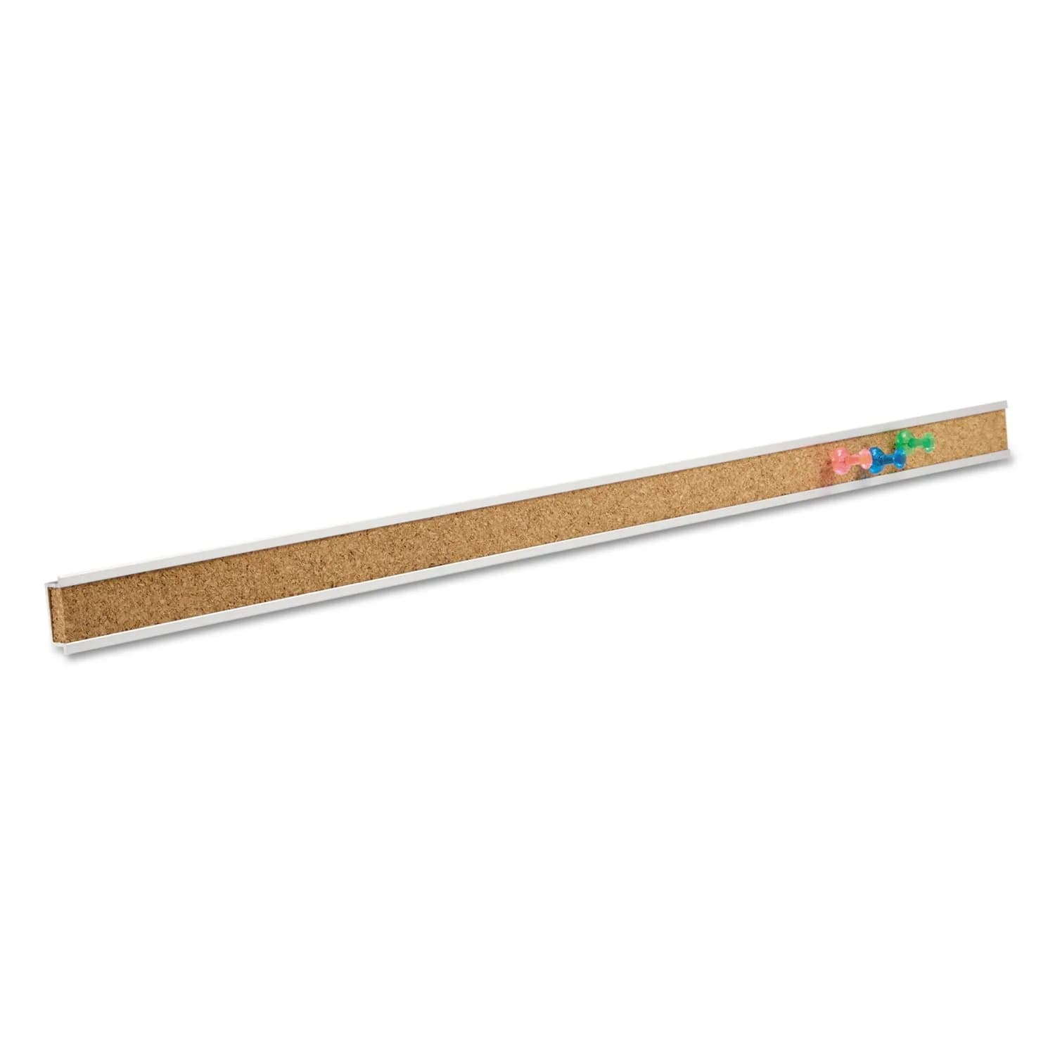 Quartet Bulletin Bar Pin Strip Cork Board 48" x 1" (122cm x 2.5cm) | Aluminum Frame, Natural Cork - main product image