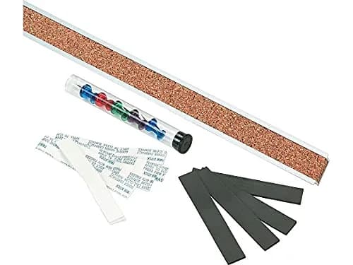 Quartet Bulletin Bar Pin Strip Cork Board 48" x 1" (122cm x 2.5cm) | Aluminum Frame, Natural Cork thumbnail 4