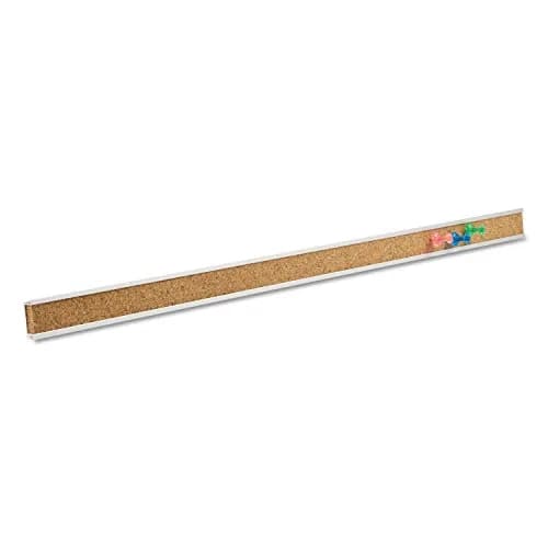 Quartet Bulletin Bar Pin Strip Cork Board 48" x 1" (122cm x 2.5cm) | Aluminum Frame, Natural Cork thumbnail 1