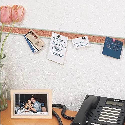 Quartet Bulletin Bar Pin Strip Cork Board 48" x 1" (122cm x 2.5cm) | Aluminum Frame, Natural Cork thumbnail 2