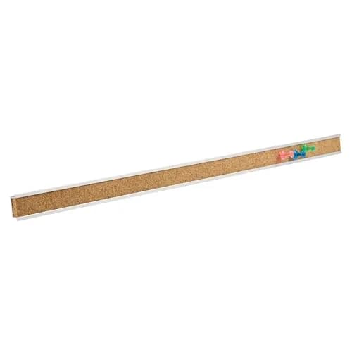 Quartet Bulletin Bar Pin Strip Cork Board 48" x 1" (122cm x 2.5cm) | Aluminum Frame, Natural Cork thumbnail 3
