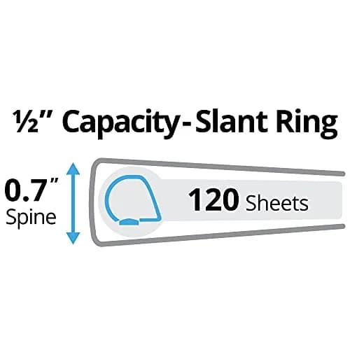 Avery Durable View 3 Ring Binder, 1/2 Inch Slant Rings, 135 Sheet Capacity, Black | Tear-Resistant DuraHinge Spine thumbnail 2