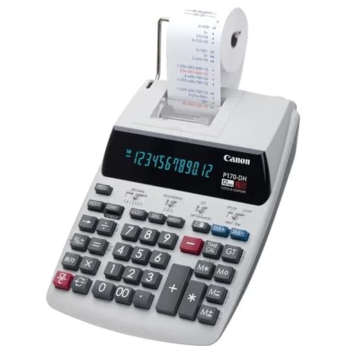 Canon P170-DH-3 Printing Calculator | Portable 12-Digit Business Tool with Tax & Currency Conversion thumbnail 4