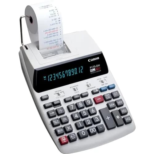 Canon P170-DH-3 Printing Calculator | Portable 12-Digit Business Tool with Tax & Currency Conversion thumbnail 5
