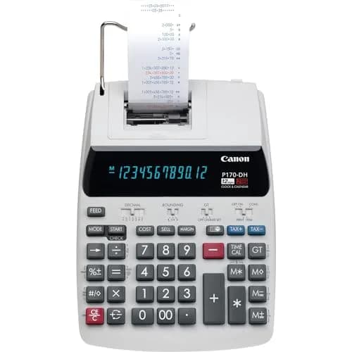 Canon P170-DH-3 Printing Calculator | Portable 12-Digit Business Tool with Tax & Currency Conversion thumbnail 3