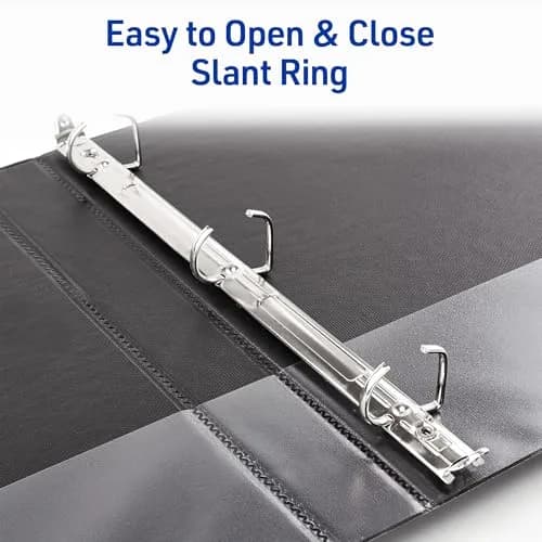 Avery Durable View 3 Ring Binder, 1" Slant Rings, 250 Sheet Capacity, Black | Tear-Resistant Spine & Edges thumbnail 3