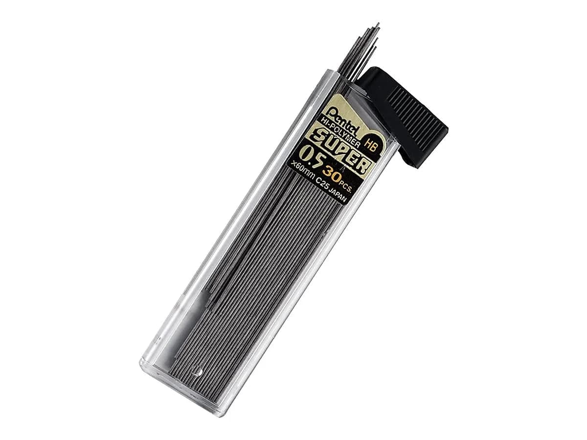 Pentel Super Hi-Polymer Lead Refills 0.5mm HB, 90 Pieces - Standard Packaging for Smooth & Strong Daily Writing - view 3