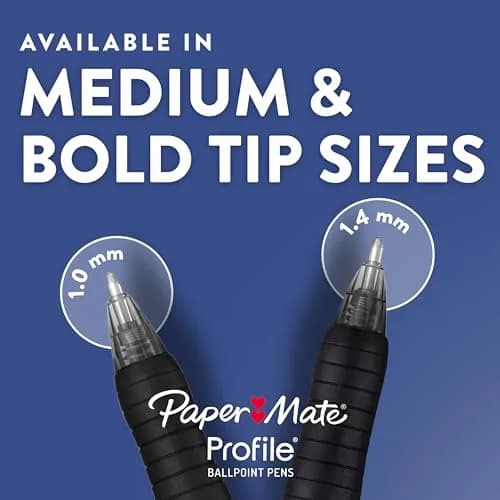Paper Mate Profile Retractable Ballpoint Pens, Bold Point (1.4mm), Purple Ink, 12 Count | Smooth Writing Instrument thumbnail 7