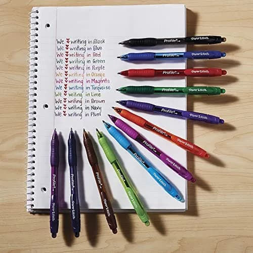 Paper Mate Profile Retractable Ballpoint Pens, Bold 1.4mm Blue Ink, 12 Count | Smooth Ink Flow for Students & Office thumbnail 2