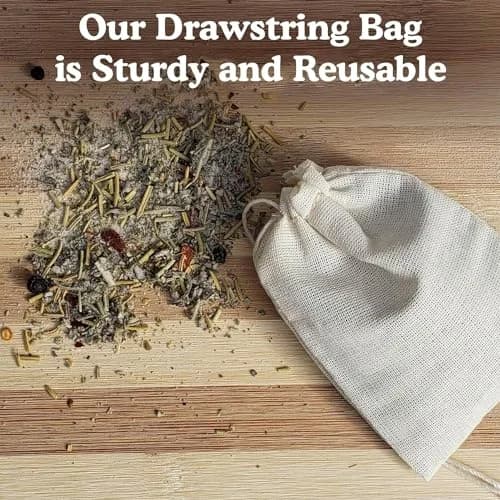 Regency Wraps 100% Cotton Drawstring Bags, Spice & Tea, 7.62cm x 10.16cm (3" x 4"), 4 Pack | Reusable Food Storage Pouches thumbnail 5