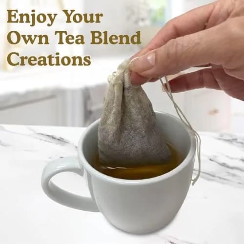 Regency Wraps 100% Cotton Drawstring Bags, Spice & Tea, 7.62cm x 10.16cm (3" x 4"), 4 Pack | Reusable Food Storage Pouches thumbnail 6