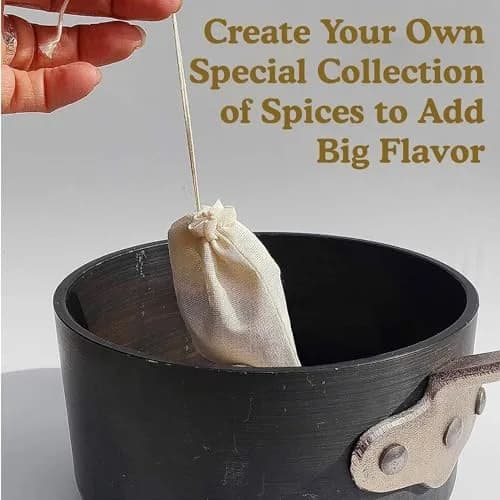 Regency Wraps 100% Cotton Drawstring Bags, Spice & Tea, 7.62cm x 10.16cm (3" x 4"), 4 Pack | Reusable Food Storage Pouches thumbnail 3