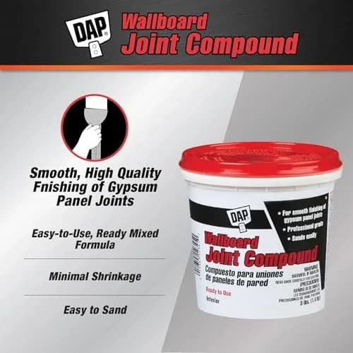 DAP White 3 lb (1.36 kg) Wallboard Joint Compound | Professional Drywall Finishing Paste thumbnail 2