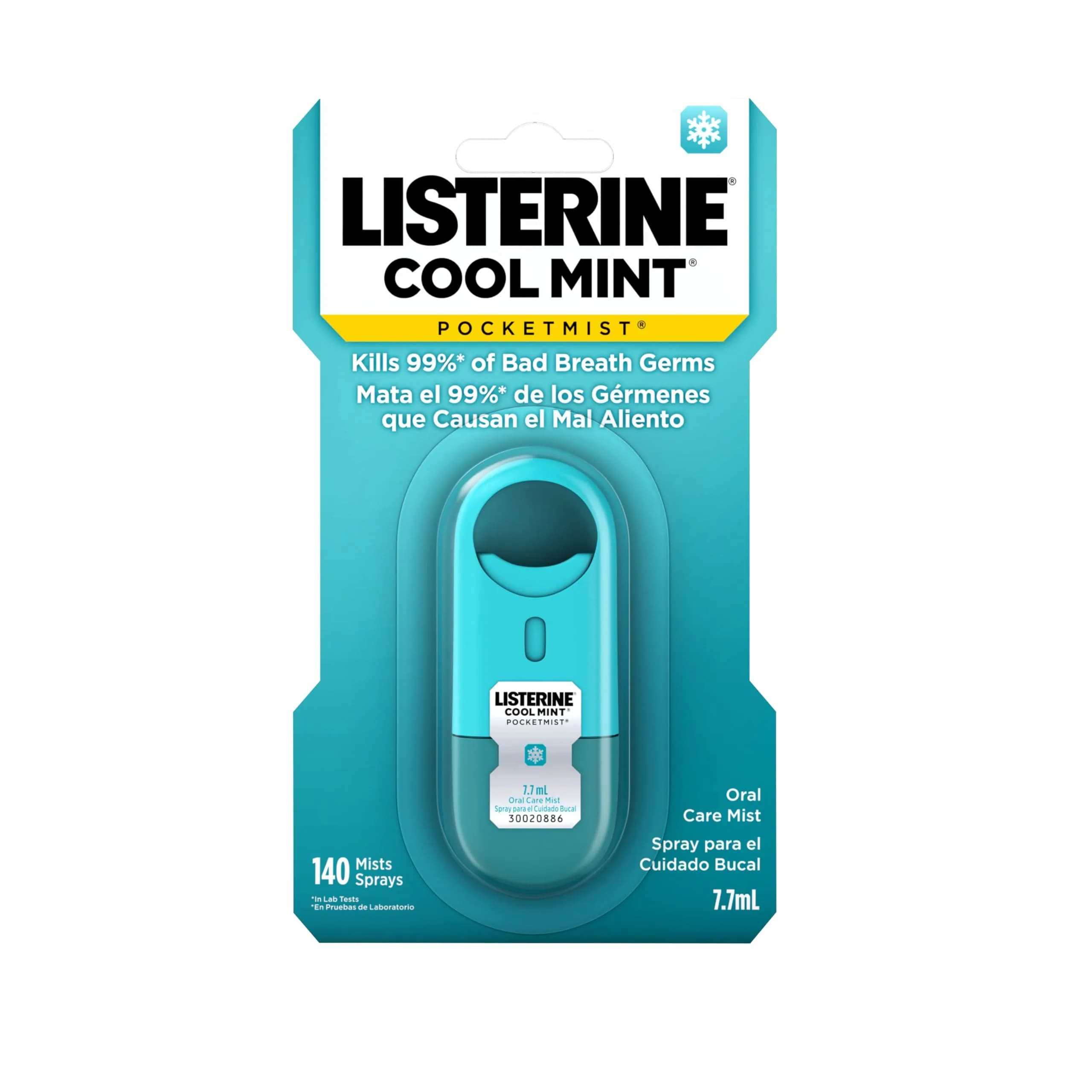 Listerine Cool Mint Pocketmist Oral Care Mist 7.7 ml (0.26 Fl Oz) | Kills 99% Bad Breath Germs - main product image
