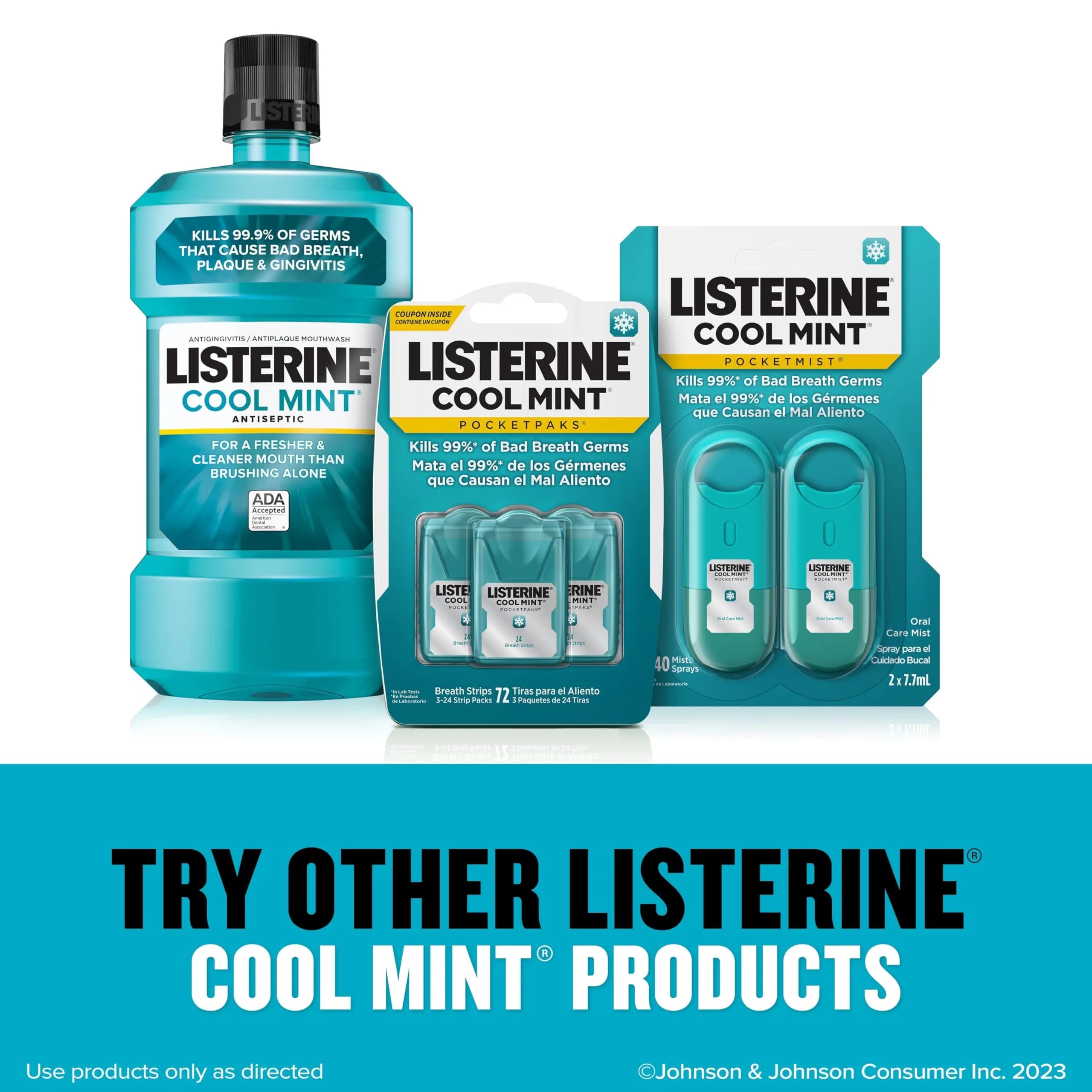 Listerine Cool Mint Pocketmist Oral Care Mist 7.7 ml (0.26 Fl Oz) | Kills 99% Bad Breath Germs - view 7