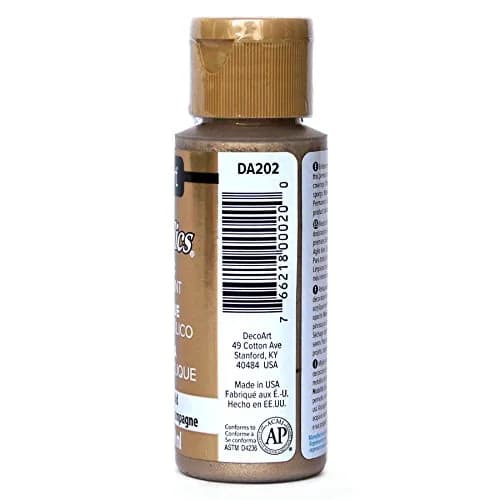 DecoArt Dazzling Metallics 2-Ounce Champagne Gold Acrylic Paint | Water-Based, Non-Toxic, Durable Finish thumbnail 2