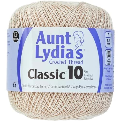 Red Heart Aunt Lydia's Crochet Cotton Classic Size 10 Natural Yarn | 350yd (320m) Mercerized Cotton thumbnail 1