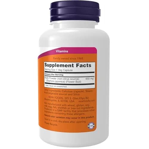 NOW Foods Rutin 450 mg Veggie Capsules (100 Count) | Free Radical Scavenger & Vascular Support thumbnail 2