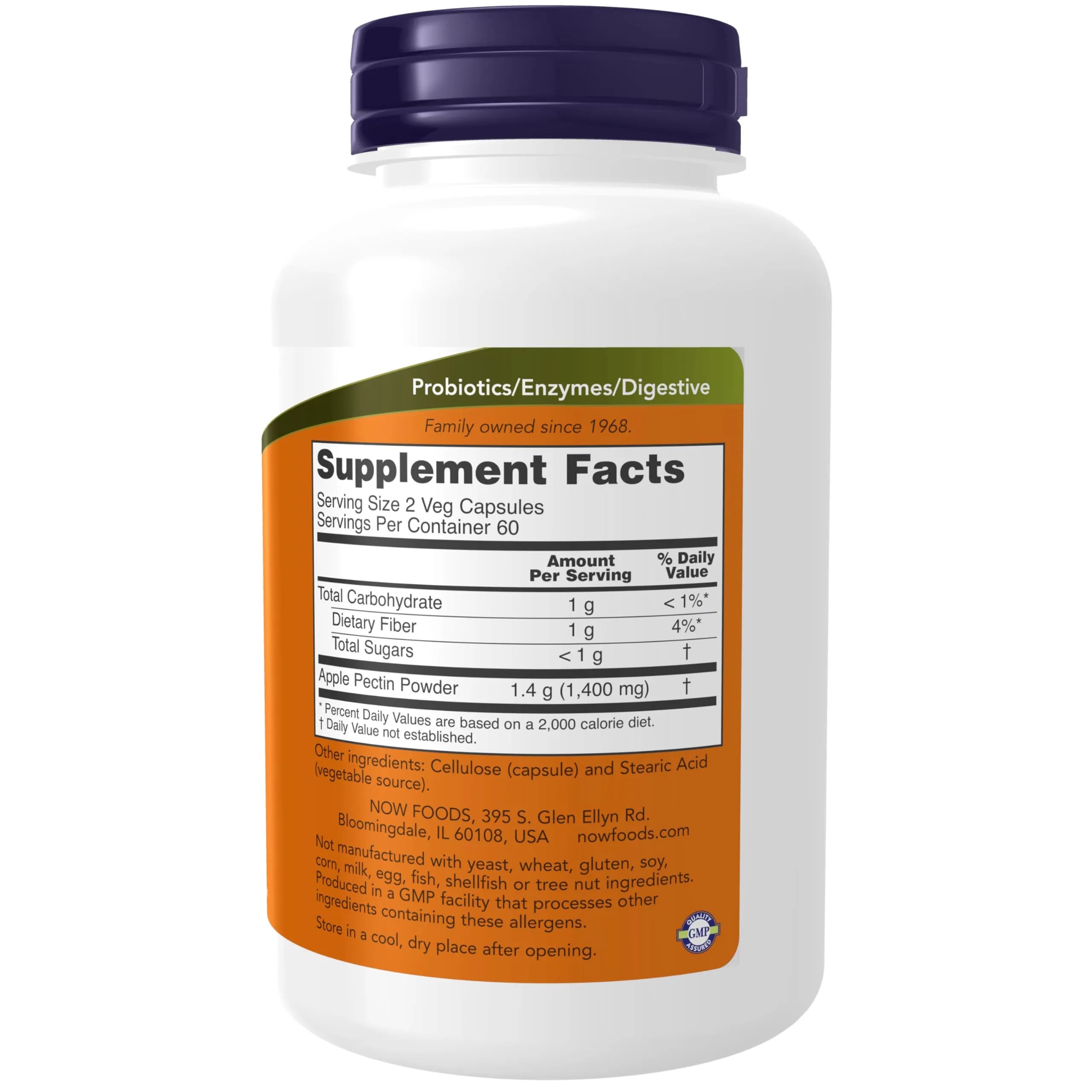 NOW Foods Apple Pectin 700 mg Veg Capsules (120 Count) | Intestinal Support with Dietary Fiber - view 2