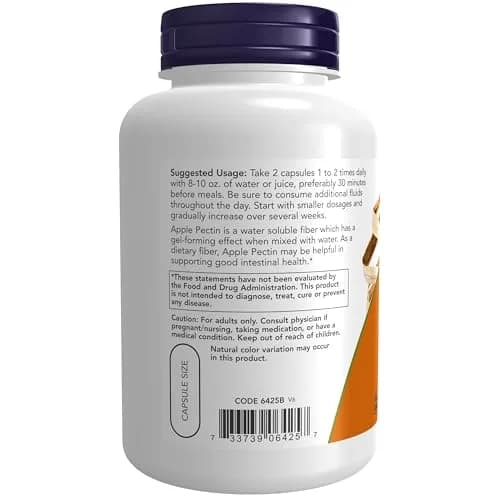 NOW Foods Apple Pectin 700 mg Veg Capsules (120 Count) | Intestinal Support with Dietary Fiber thumbnail 3
