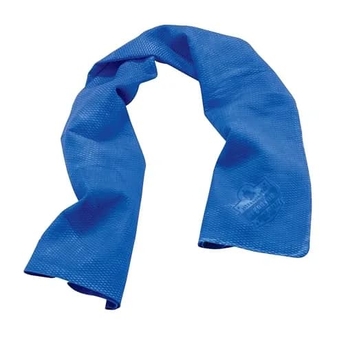 Ergodyne Chill-Its 6602 Evaporative Cooling Towel, Blue 13 inches x 29.5 inches | Instant cooling relief for heat-exposed workers and outdoor enthusiasts thumbnail 1