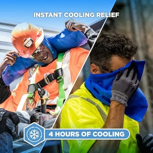 Ergodyne Chill-Its 6602 Evaporative Cooling Towel, Blue 13 inches x 29.5 inches | Instant cooling relief for heat-exposed workers and outdoor enthusiasts thumbnail 2