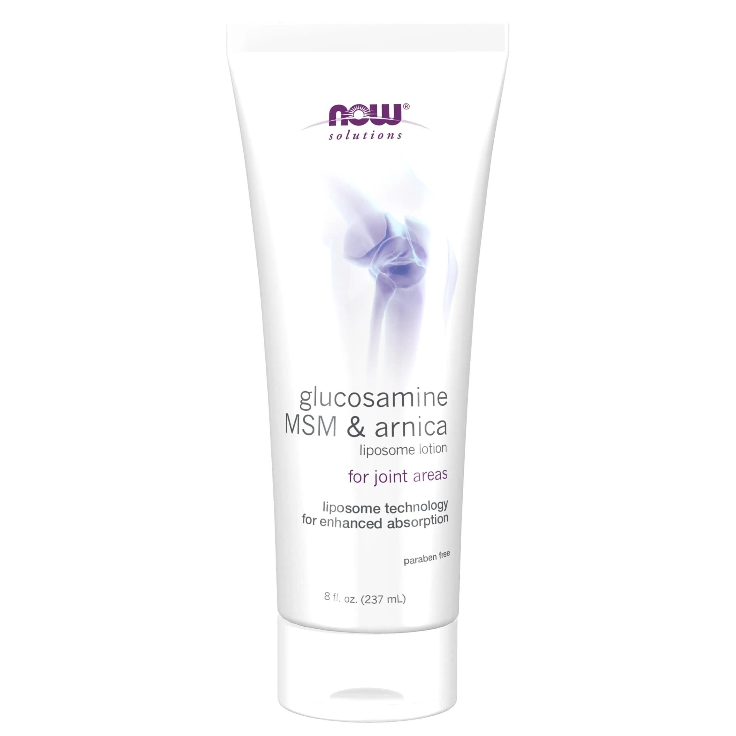 NOW Glucosamine, MSM & Arnica Liposome Lotion 8 Fl Oz | Supports Joint Comfort & Absorption — 8 Fl Oz