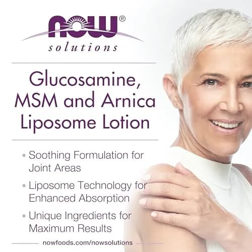 NOW Glucosamine, MSM & Arnica Liposome Lotion 8 Fl Oz | Supports Joint Comfort & Absorption thumbnail 3