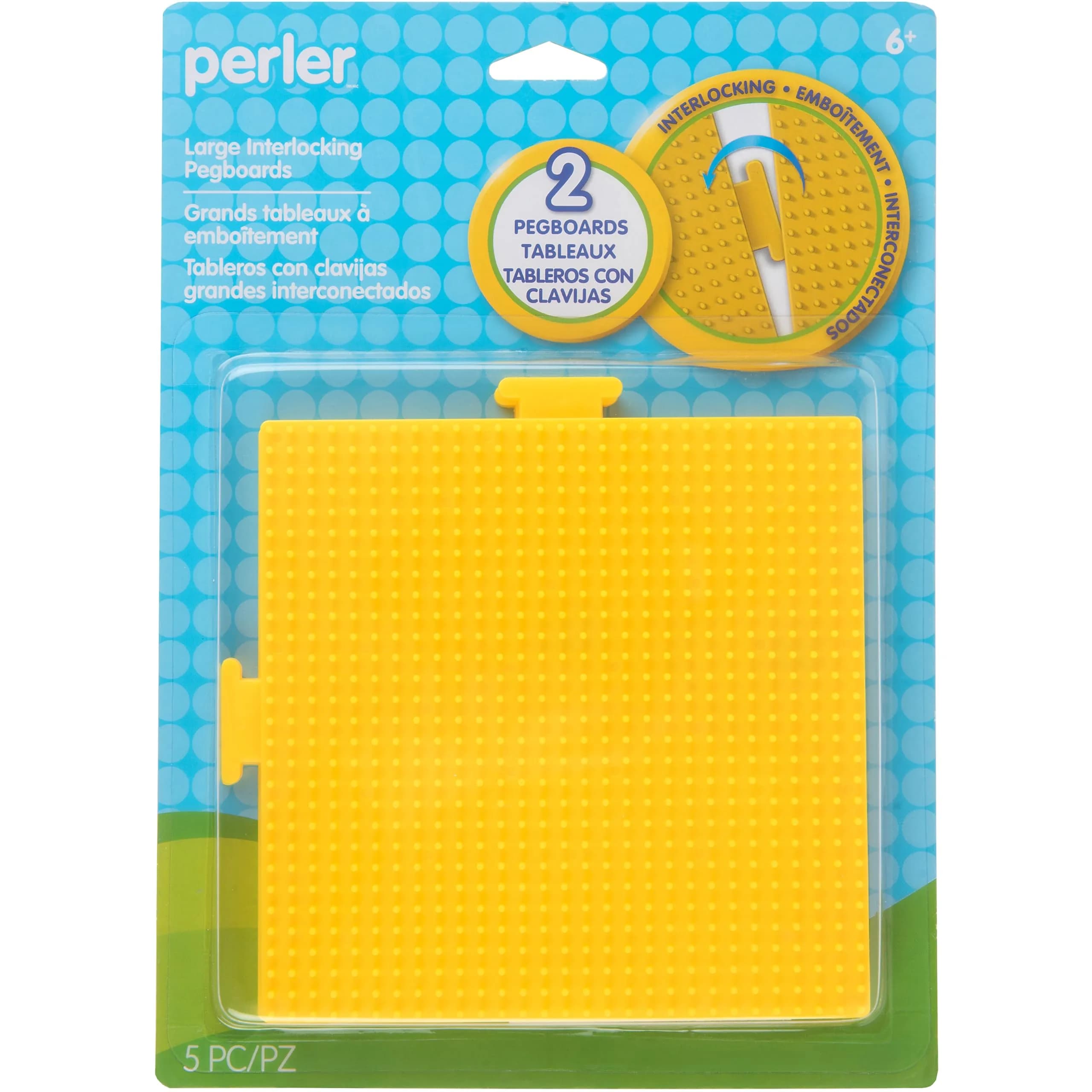 Perler Beads Yellow Square Pegboards 2pc | 5.7'' x 5.7'' Small for Creative Projects