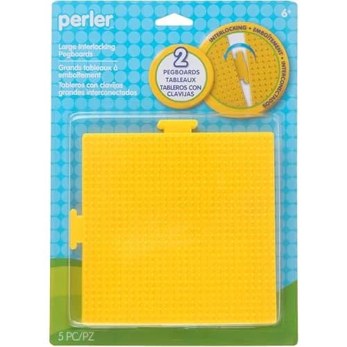 Perler Beads Yellow Square Pegboards 2pc | 5.7'' x 5.7'' Small for Creative Projects thumbnail 1