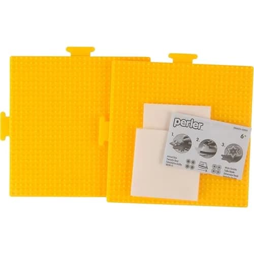 Perler Beads Yellow Square Pegboards 2pc | 5.7'' x 5.7'' Small for Creative Projects thumbnail 3