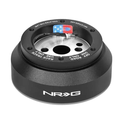 NRG Innovations NRG-SRK-170H Racing Style Steering Wheel Quick Release Short Hub Adapter, 6 X 70mm Bolt Pattern, Black Body | Durable, Vehicle-Specific Fit thumbnail 1