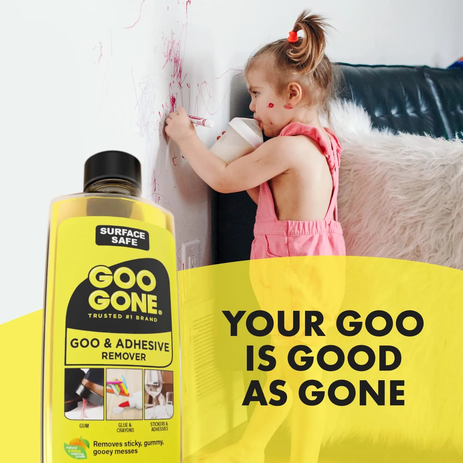 Goo Gone Original Adhesive Remover 4 Fl Oz (118 ml) | Citrus Cleaning Power for Stickers, Labels, Residue, Gum, Grease - view 7