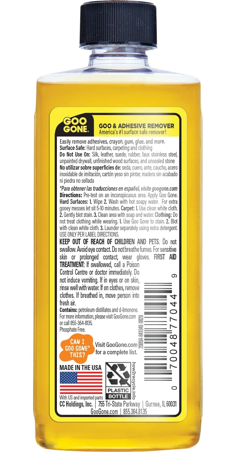Goo Gone Original Adhesive Remover 4 Fl Oz (118 ml) | Citrus Cleaning Power for Stickers, Labels, Residue, Gum, Grease - view 2