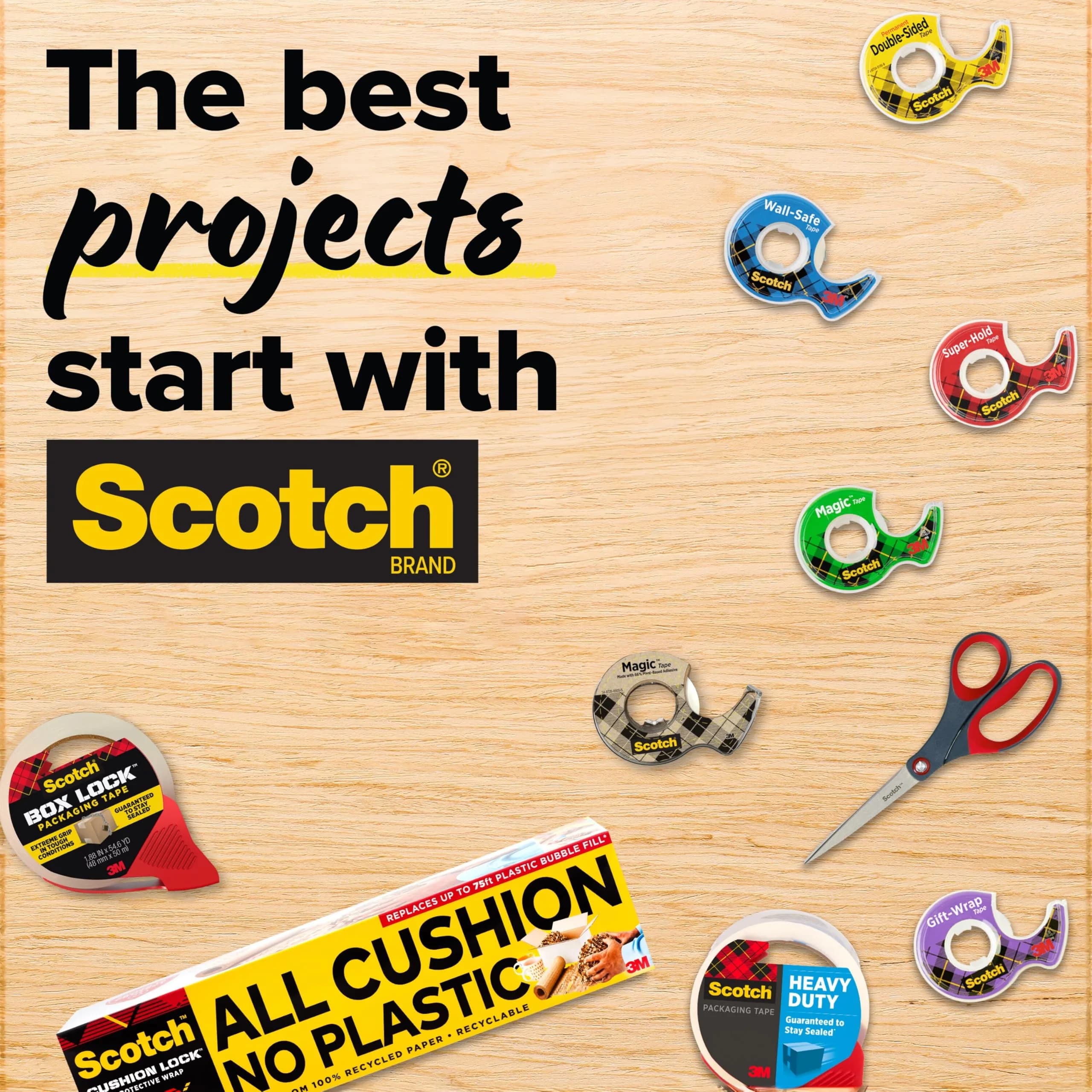 Scotch Transparent Tape 3/4 in x 1000 in Rolls | Classic Glossy-Finish, Instant Adhesion - view 9