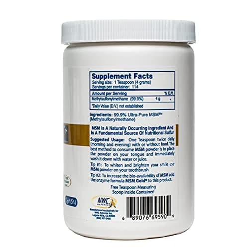 NWC Naturals Ultra-Pure MSM Powder 16 oz | Supports Joint & Mobility in Pets thumbnail 2