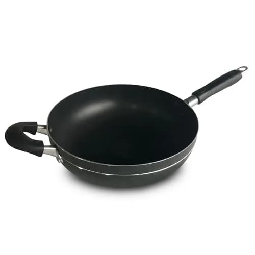 Bene Casa Wok 12-inch Aluminum Non-Stick Stir-Fry Pan | Stay Cool Double Handle Oven Safe thumbnail 1