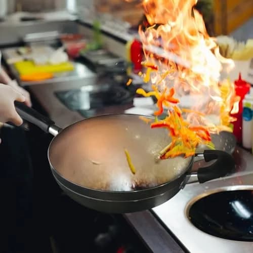 Bene Casa Wok 12-inch Aluminum Non-Stick Stir-Fry Pan | Stay Cool Double Handle Oven Safe thumbnail 4