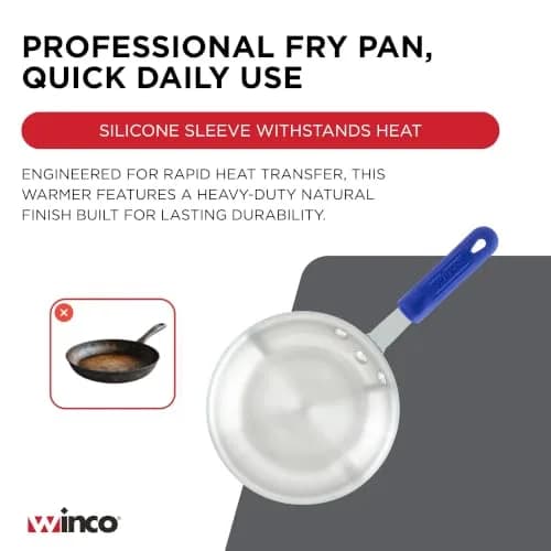 Winco 7 Inch Aluminum Fry Pan with Silicone Sleeve | Commercial-Grade, Even Heat Distribution thumbnail 7