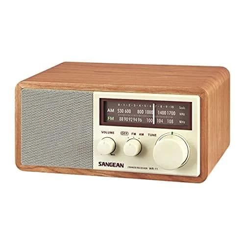 Sangean WR-11 Wood Cabinet AM/FM Tabletop Analog Radio, Powerful Speaker | Vintage Design with Superior Reception thumbnail 1