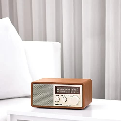 Sangean WR-11 Wood Cabinet AM/FM Tabletop Analog Radio, Powerful Speaker | Vintage Design with Superior Reception thumbnail 5
